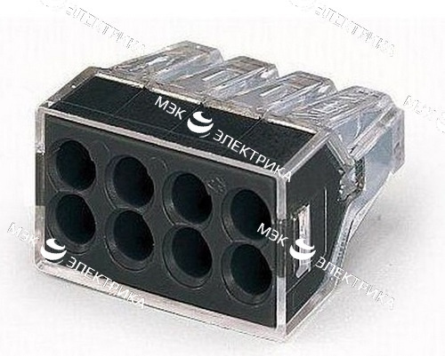 Клемма WAGO 773-328 на 8 провод.1-2,5мм (прозрачный) 24А б/п(снят)