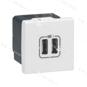 Розетка для зарядки двойная алюм. Leg 079394