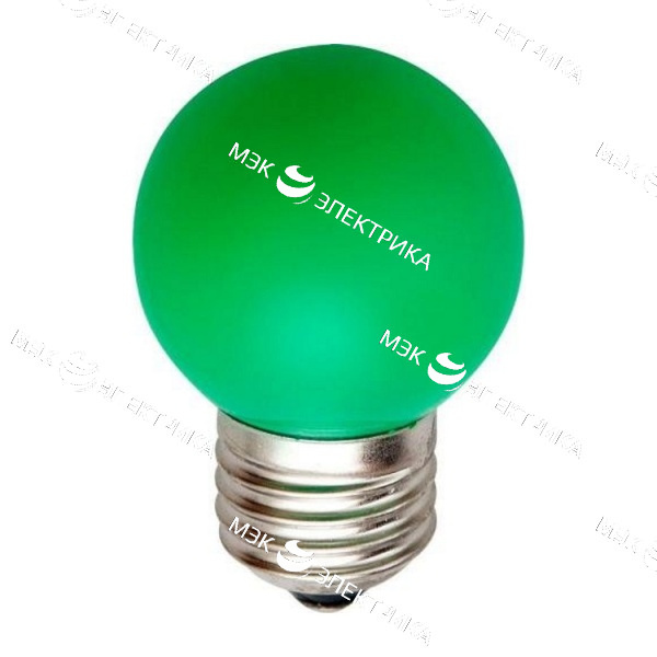 Лампа светодиодная E27- 1W- 5LED LB-37 (шар Зеленый) Feron