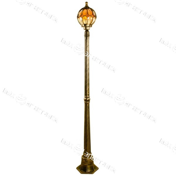 Светильник садово-парковый 60W 230V E27 1.45M черное золото, PL3707 "Сфера" Feron