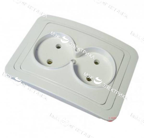 Розетка 2м скр\п белая "ВАЛЕРИ"