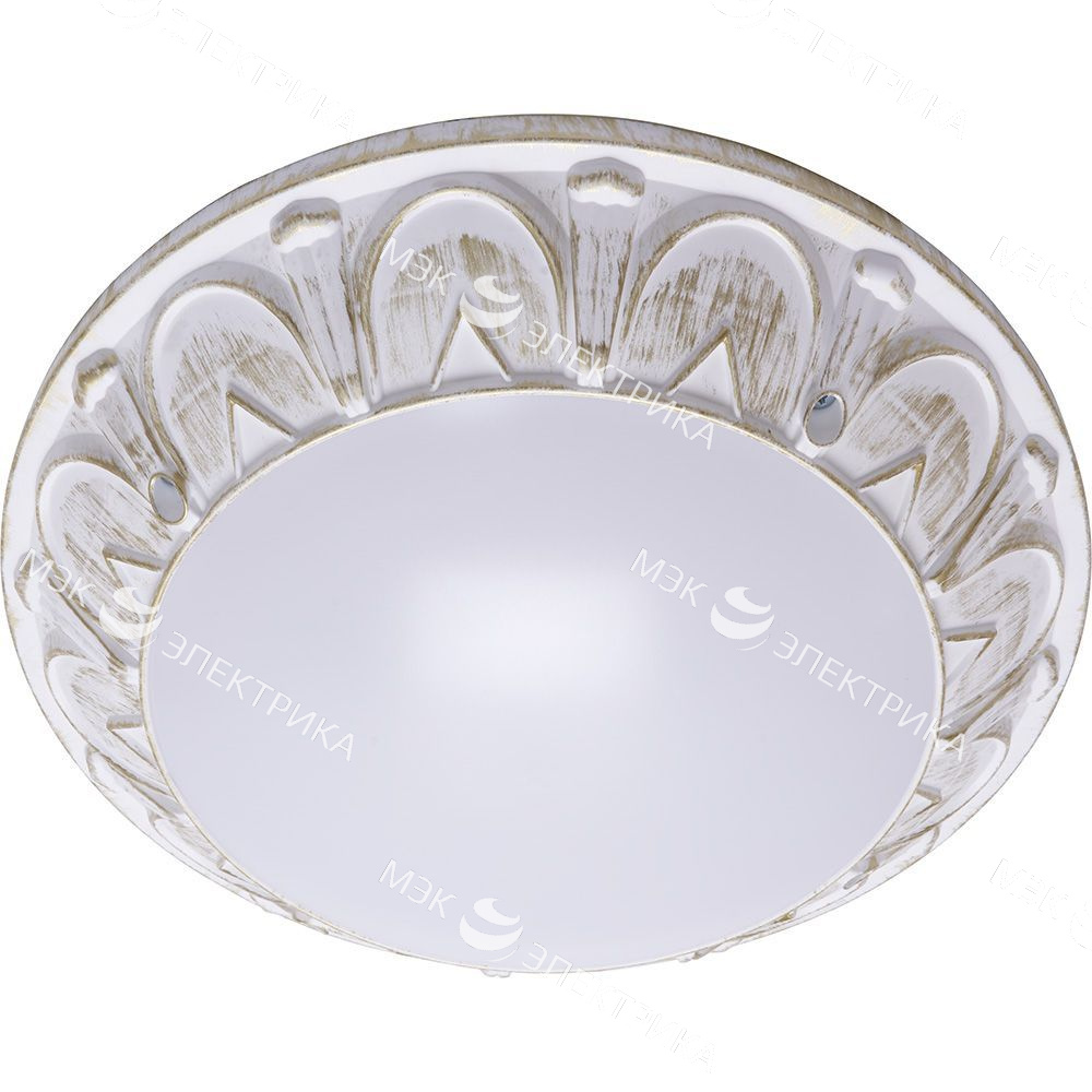 Светильник накладной IP64 , 220V,2*60Вт 2*Е27 , белый- античное золото , серии Маэстро, ФБУ 05-2*20