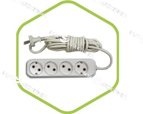 Удлинитель УЗ-4-3 4-х местн 3м. с з/к АБС пластик ASD