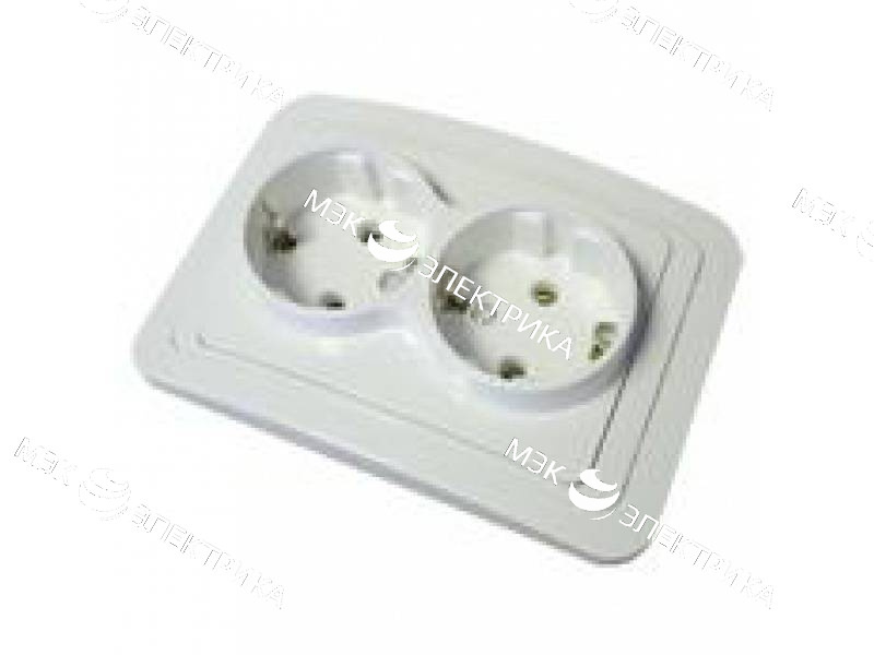 Евро.розетка 2м скр\п белая "ВАЛЕРИ"