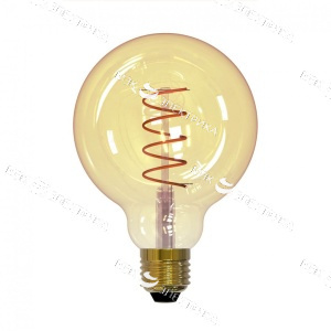 Лампа светодиодная LED-G125-8W/GOLDEN/E27 GLV21GO Vintage форма "шар" зол. колба упак. картон Uniel 