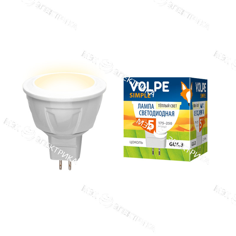 Лампа светодиодная GU5.3-5W-3000K-220V JCDR Серия Simple Volpe