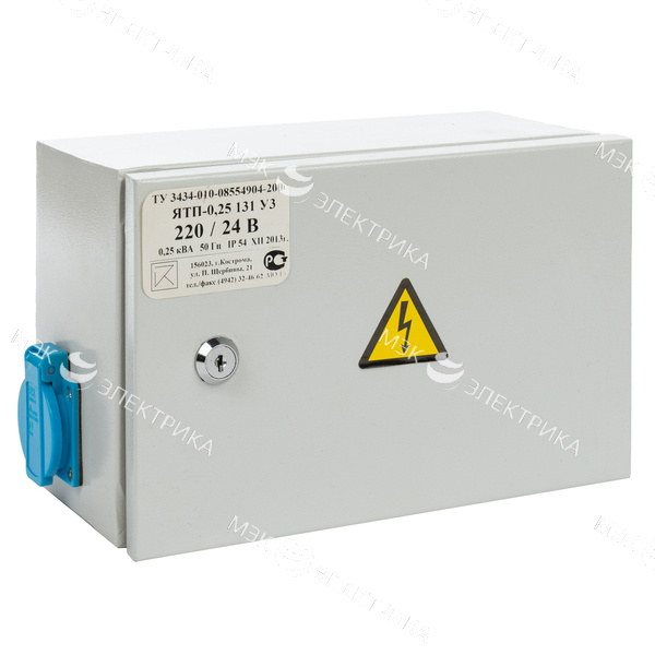 Ящик с понижающим трансформатором ЯТП - 0,25 220/24 IP65 (ОСО) (3 авт) (225x150x125)