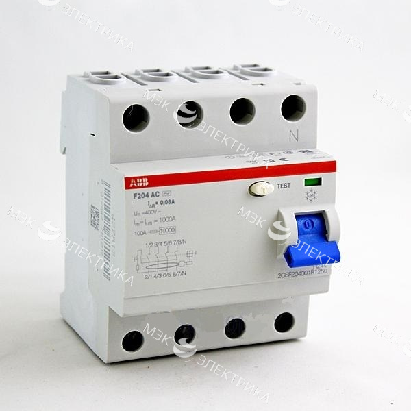 УЗО АВВ F204 100А/300мА 4-х пол