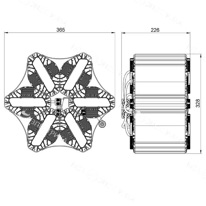 Светильник L-lego II 330/270/К15/5.0K/L100/01/IKIX-36/220AC IP66 подвесное крепление LEDEL LII134