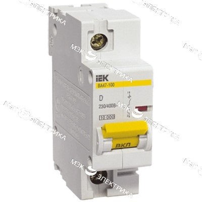 Выключатель автоматический модульный 1п D 50А 10кА ВА47-100 KARAT IEK MVA40-1-050-D