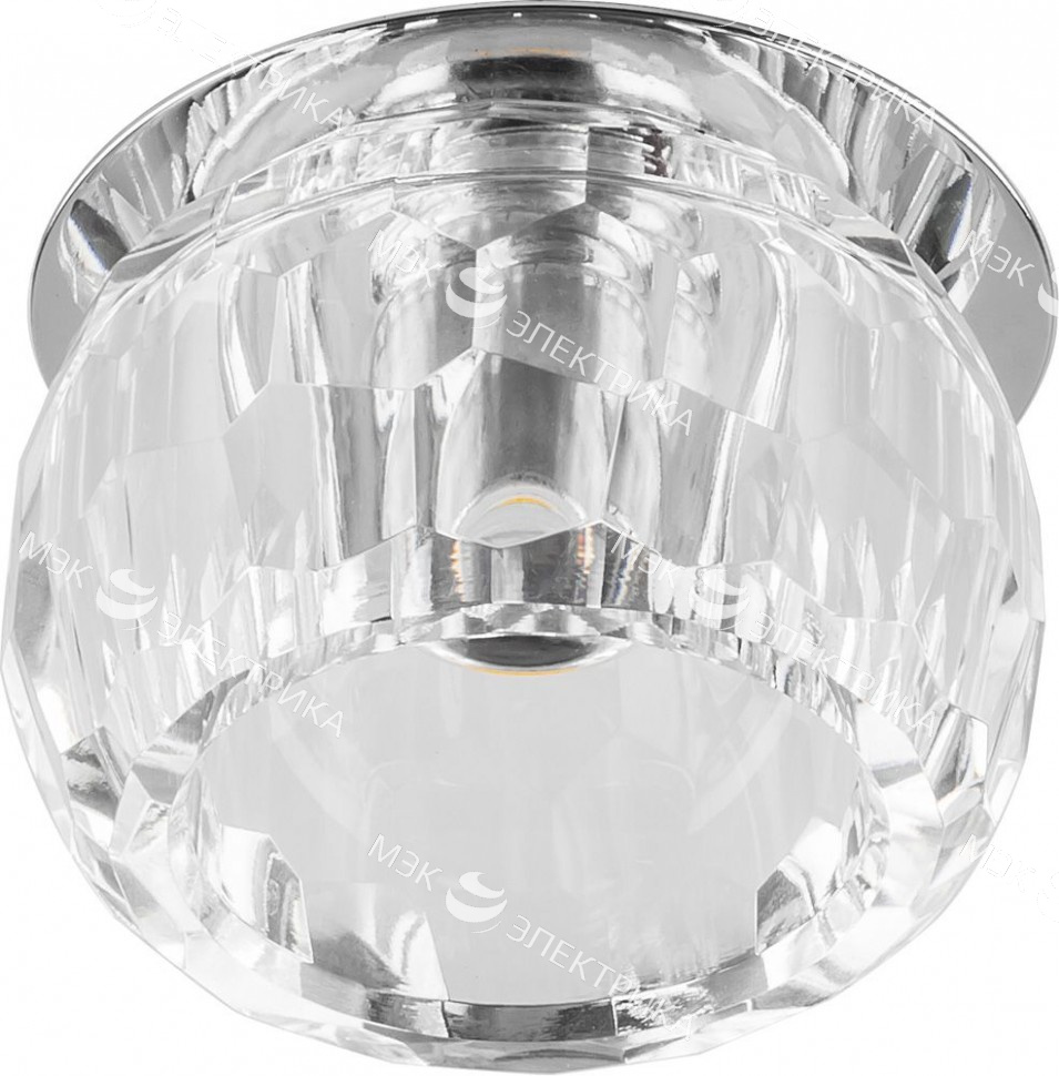 Светильник встраиваемый светодиодный Feron JD176 потолочный 10W 3000K прозрачный хром