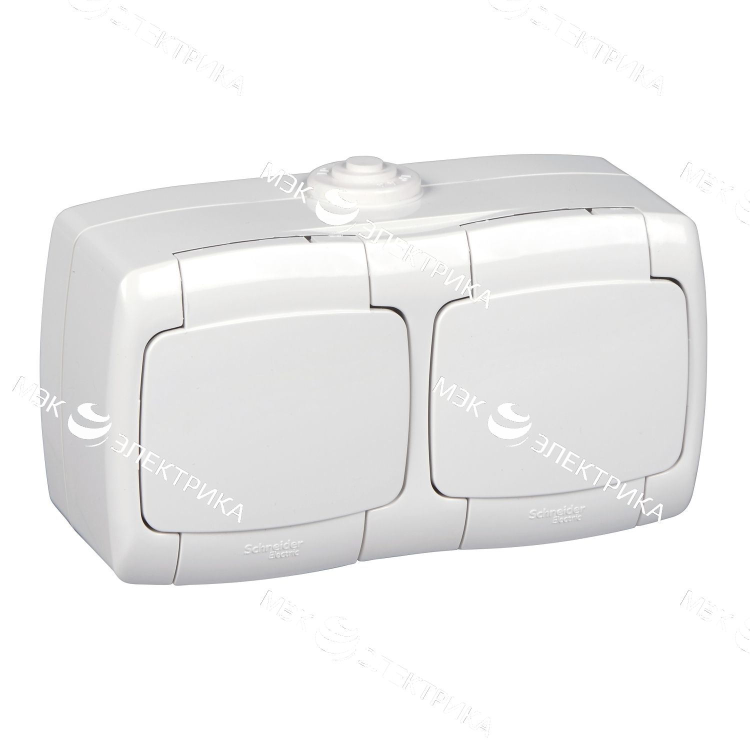 Розетка 2-м СП Рондо 16А IP20 250В с заземл. без защ. шторок бел. SchE RS16-228-BI