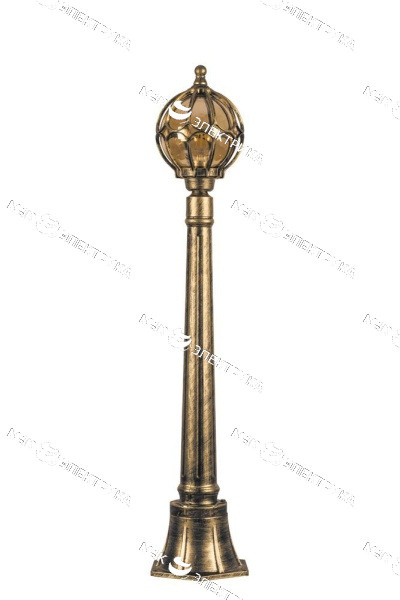 Светильник садово-парковый 60W 230V E27 1.10M черное золото, PL3706 "Сфера" Feron