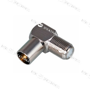 Штекер ТВ F-разъем металлический угловой (мама)