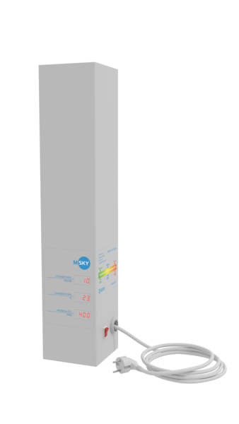 Рециркулятор ОБРН 15 (500х100х100)мм со счетчиком времени, измерителем СО2 и термом.