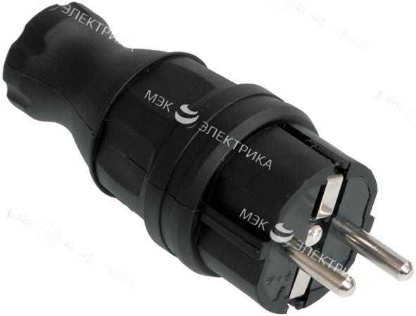 Вилка переносная (каучук) 2P+E, 16A, 220-240V, IP44