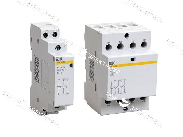 Контактор модульный КМ20-20 20А/2п 2НО 220В AC/DC IEK MKK10-20-20