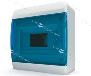 Бокс навесной IP-40 8 модулей прозр/синий BNS 40-08-1