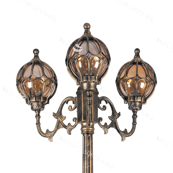 Светильник садово-парковый, 3*60W 230V E27 черное золото, IP44, PL3709