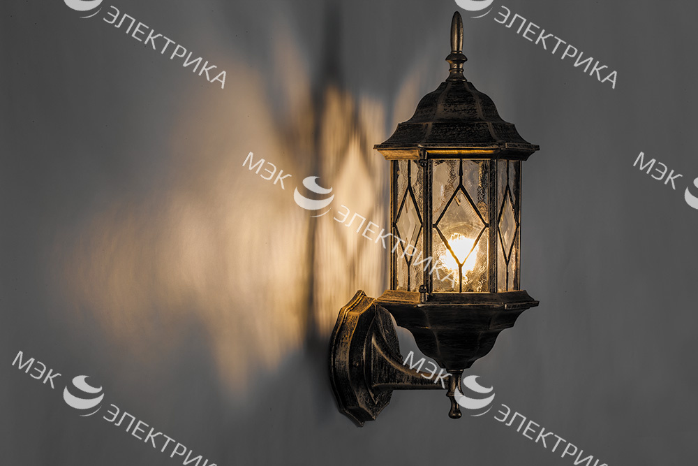 Светильник садово-парковый, 60W 230V E27 черное золото, PL121