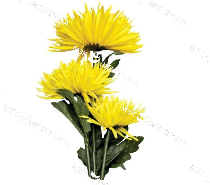 Светильник садово-парковый на солнечной батарее "Астра 3 шт" желтый, 3 LED, 80см PL304 Feron