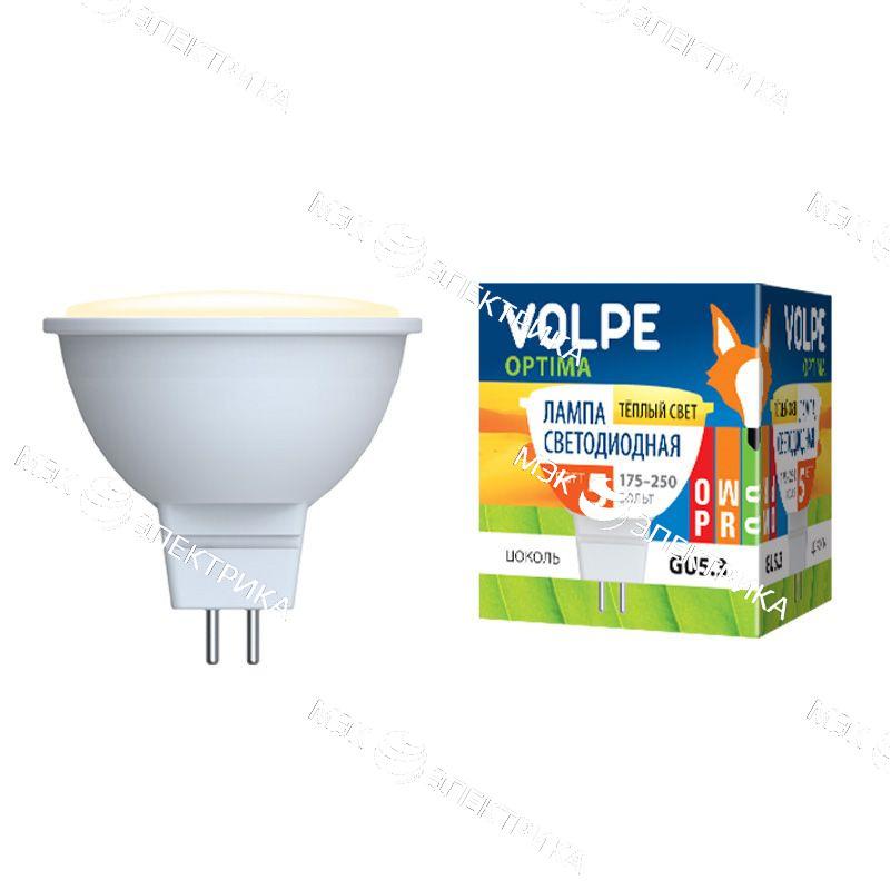 Лампа светодиодная GU5.3-5W-3500K-220V JCDR Серия Optima Volpe