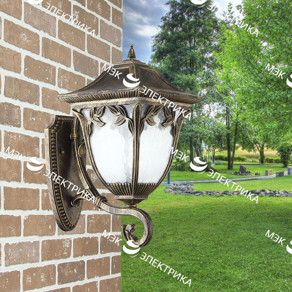 Светильник садово-парковый 60W 230V E27 черное золото, PL4071 "Афина" Feron