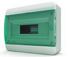 Бокс навесной IP-40 12 модулей прозр/зелен BNZ 40-12-1