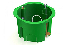 Коробка установочная D65х45 (IP-30) зел. для гипсокартона мет.зажим