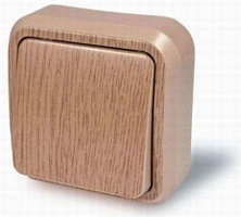 Выключатель открытой установки 1-клавишный А16-042 дуб greenel