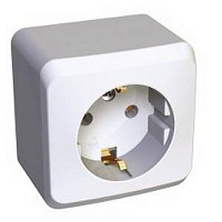 Евр.розетка о/п 1м Этюд ,белый,IP44 