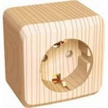 Евр.розетка о/п 1м IP20 Этюд Schneider со шторками сосна РА16-004D