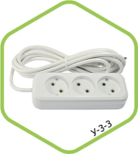 Удлинитель У-3-5 3-х местн 5м. АБС пластик ASD/ПВС 2х0.75