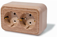 Розетка отк. уст. с з/к 2-мест. РА16-831 дуб greenel