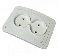 Розетка 2м скр\п белая "ВАЛЕРИ"