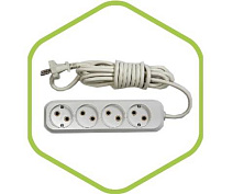 Удлинитель УЗ-4-3 4-х местн 3м. с з/к АБС пластик ASD