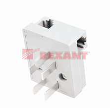 Вилка телефонная бел. Rexant 03-0012