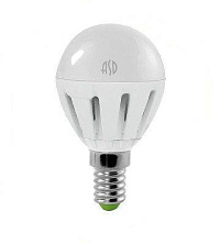 Лампа светодиодная E14- 4W-4000К-P45 (шар) ASD